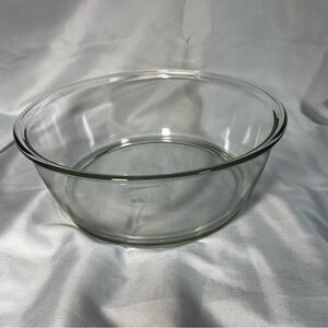Vintage Pyrex #8202 Clear Soda Lime Glass 3 Qt Mixing Bowl Fancy Flat Bottom 3qt